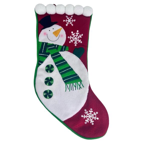 Velvet and Felt Christmas Stockings-Set of 2- Snowman & Christmas Candy!! - Picture 2 of 9